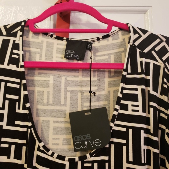 Asos Curve Plus Size BODYCON Long Sleeve DRESS - Picture 3 of 8